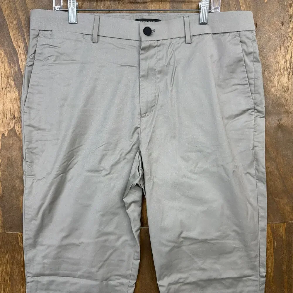 Banana Republic Mens Pants Gray Slim Fit Chinos Casual Workwear Stretch 36x30